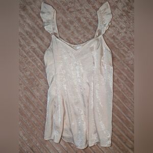 🩷 Lauren Conrad Romantic Flowy Ballet Pink Cami w/ Ruffled Detail Straps